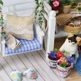 CUTEBEE DIY Doll House Wooden Doll Houses Miniature Dollhouse Furniture Kit with LED Toys for Children Christmas Gift