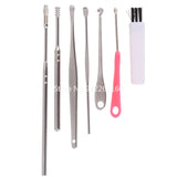 7Pcs/set Ear Wax Pickers Stainless Steel Earpick Wax Remover Curette Ear Pick Cleaner Ear Cleaner Spoon Care Ear Clean Tool