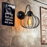 Vintage Led Wall Light Retro Loft Industrial Wall Lamp Black E27 Iron Simple lampshade Cage Guard Sconce Indoor Lighting Fixture