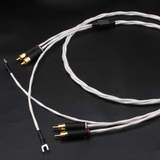 Hifi LP Silver-plated RCA HiFi Audio Tonearm Cable with Ground Wire