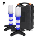 2PC LED Traffic Light Magnetic Flashlight Emergency Baton Car Warning Light Road Security Flashing Strobe Lamp With Storage Case
