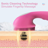 New Design Acoustic Wave Magnetic Massage Silicone Facial Cleanser Sonic Face Cleansing Brush With 4 Modes Facial Skin Scrubber