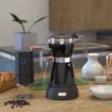 300ML Electric Mocha Coffee Maker Visualization Coffee Maker Moka Pot Espresso For Home Kitchen Office EU Plug
