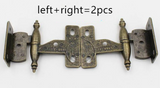 2pc Antique cabinet hinge Green bronze Folding Crown Head detachable hinges for furniture Wardrobe Cupboard door repair hardware