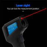 For Cooking Infrared Thermometer Adjustable Emissivity Loud Alarm ABS LCD Digital Baking Backlight BBQ Meat Home Non Contact