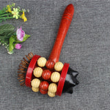 Handle Wooden Roller Massager Hammer Stick Knock Massager With Comb Roller And Needle For Blood Circulation For Back Waist Care