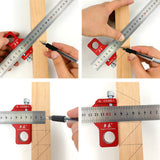 Woodworking Angle Ruler Metal Steel Ruler 45 90 Degrees Angle Line Scriber Wood Measuring Scribe Tool