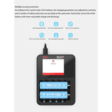 C4 EVO Smart Battery Charger with Type-C QC3.0 Output for AA AAA Li-Ion Battery with IPS Display Screen