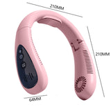 Summer Sports Fan USB Rechargeable Neckband Hanging Neck Fans 3 Speed Portable Adjustable Digital Display for Outdoor Indoor