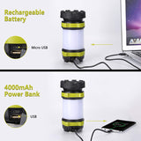 ZK20 Portable LED Camping Light Working Light Outdoor Tent Light   Handheld Flashlight USB Rechargeable Waterproof Search Light