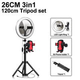 LED Ring Light with Tripod Stand With Makeup Mirror Ring Lamp Selfie Stick Studio Photography Lights For Video Live YouTube