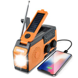Hand Crank Radio Solar Crank Dynamo Powered AM/FM/NOAA Weather Radio Use Emergency LED Flashlight Power Bank Multifunctional