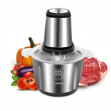 304 Stainless Steel Electric Chopper Meat Grinder 2 Speeds 2L Vegetable Grinder Mincer Food Processor Cutter Slicer Machine