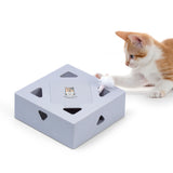 Mewoofun Interactive Cat Toys Kitten Toy for Indoor Cats USB Rechargeable Peek-A-Boo Play Automatic Electronic Feather &amp; Mouse