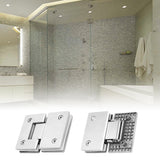 304/201 Stainless Steel Bathroom Clip Shower Room Glass Door Hinge 180 Degree Frameless Clamp Flat Fixtures Hardware ACCESSORI