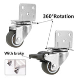 4 Pcs Furniture Castors Heavy Duty Casters Soft Rubber Swivel Caster Quite Roller Wheels for Moving Furniture Chair Crib Cabinet