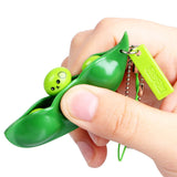 Infinite Squeeze Edamame Toy Peas Beans Keychain Dimple Squishy Fidget Toys Decompression Anti Stress Reliever Figet Toys Stress