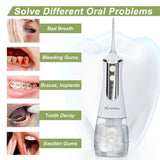 Electric Oral Irrigator Dental Water Flosser Portable 3 Modes 350ml Water Tank Waterproof USB Rechargeable Dental Teeth Cleaner