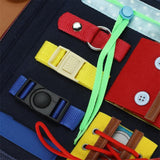 Montessori Baby Toy Busy Board Dressing Buckle Portable Felt Hands-on Learning Board Basic Life Skills Toys Kid Teaching Aids