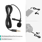 Clip-on Lavalier Mic Portable Condenser Microphone, 1.45m, Corded Microphone, For Phone And Laptop