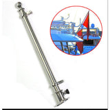 316 Stainless Steel Polished  "Flag Rod Stick with Pedestal Base
