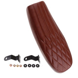 Vintage Flat Brat Seat Cushion Rhombus Seat Saddle For Motorcycle Cafe Racer