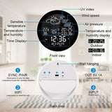 For Tuya Wifi Smart Weather Station with Clock Temperature &amp; Humidity Meter Large Color Screen Weather Clock Temp Humidity Gauge