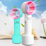 LA Mini Handheld Bladeless Portable USB Rechargeable Fan Fan Household Handy Fan Small Airflow 3 Speed Level Cooling Fan