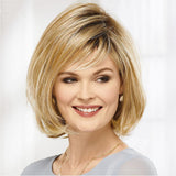 Wig bob wig ladies short straight hair gradient chemical fiber headgear wholesale bob wig