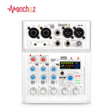 Manchez G4 Mini 4 Channel Sound Card Mixer USB Console DJ Karaoke Smartphone Professional Computer Recording 48V