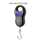 Black Electronic 50Kg 10g Hanging Scale LCD Digital Scale BackLight  Fishing Weights Pocket Scale Luggage Scales