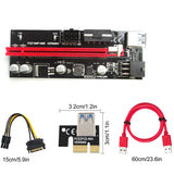 VER 009S PCIE Riser 1X to 16X Graphics Extension Card for GPU Mining Riser Card Extender , PCI Express Adapter, 6-Pack