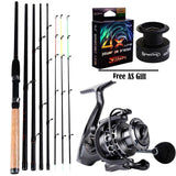 Sougayilang 3m L M H Power Spinning Fishing Rods Feeder Rod and 3000 Series Spinning Fishing Reel Fishing Line Full Kit Pesca