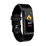Waterproof Pedometer Smart Blood Pressure Monitor Heart Rate Fitness Tracker Pedometer Running Step Counter Wrist Watch 115Plus