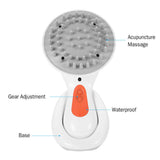 Electric Head Massaging Brush Waterproof Portable ELectric Hand HeldHair Scalp Scrubber Stress Relieve Comb Prevent Hair Loss