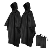 3-in-1 Waterproof Rain Poncho Lightweight Hooded Rain Coat Picnic Mat Blanket Sun Shelter for Outdoor Camping Hiking Climbing