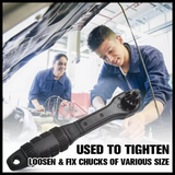 2-in-1 Universal Wrench Drill Chuck Key Wrench Ratchet Dual-use Spanner Ratchet Connector Ring Combo Grip Star Wrench Hand Tool
