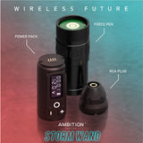 New AMBITION Wireless Tattoo Machine Coreless Motor Fast Charging 1650 mAh Lithium Battery for Artist Body