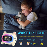 Cute Wake Alarm Clock Smart Alarm Clock With Night Light For Kids Sleep Training Clock   For Boys Girls Gifts Charging Clock