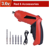 3.6V Cordless Electric Screwdriver Rechargeable Power Screwdriver Battery Electric Tool Twistable Handle LED Home DIY Power Tool