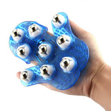 9 Balls Roller Body Massage Glove Muscle Pain Relief Relax Anti Cellulite Massager For Neck Back Shoulder Buttocks  XA27Z