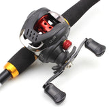 1.65m Casting Rod and Reels Carbon Rod Baitcasting Reel Travel Fishing Rod Set with Full Kits Carrier Bag feeder rod full kit