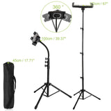 Tablet Tripod Stand, Gooseneck 67-inch Cell Phone/Tablet Floor Stand Height Adjustable Bracket Fit for iPhone iPad 4-12.9 inch