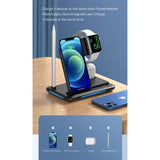 Wireless Charger 4 In1 15W Fast Charger Station,For Apple Watch +Iphone+Apple Pencil For Mobile Phone