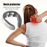 Smart Electric Neck and Shoulder Pulse Massager 4 Heads Kneading Wireless Heat Cervical Vertebra Body Relax Pain Relief Machine