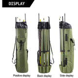 Fishing Rod Bag, Waterproof Fishing Pole Case Bag with Durable Folding,Portable Fishing Rod Case Holds 5 Poles&amp;Tackle