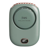 Lazy Neck Fan USB Charging Mini Digital Display Neck Hanging Fan Leafless Fan Desktop Small Fan Large Wind Fan 3 Wind Speed