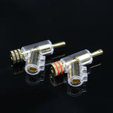 4Pcs Speaker Cable Plug Gold Plated Rhodium Plated Banana Plug HiFi Audio Line Connector