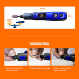 Cordless Rotary Tool Kit Mini Electric Grinder 3 Levels Adjustable Speed Built-in Rechargeable Battery with 24pcs Accessories