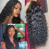 Wig with long curly hair African small curly front lace 13*4 T-shaped front lace wig